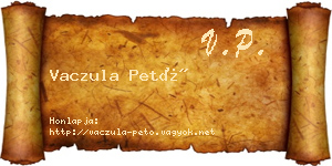Vaczula Pető névjegykártya